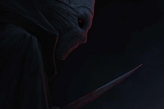 create anything dark art, horror, for cover art, merch