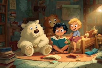 create professional childrenbook illustrations cartoon style
