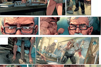 design a professional comic strip illustration