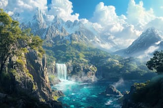 design amazing fantasy landscape