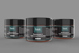 design pouch label, jar label, skincare label, or cosmetics label design