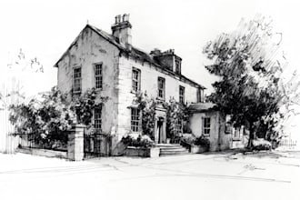 do pen and ink house or building sketch