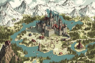 design vector maps, event maps, fantasy festival maps