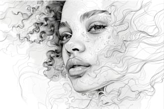 design digital sketch and line art illustration