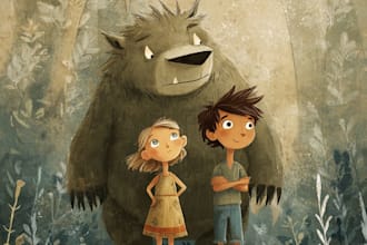 children book illustration, kids story book design