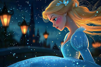 create a disney style portrait with magical fairy
