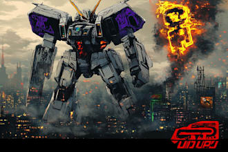 draw anime, sci fi, robot, gundam and mecha concept art