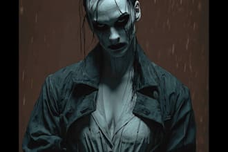 create vintage comic, dark horror  art
