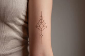 create minimalist line art tattoo with my style