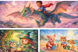 illustrate watercolor children storybook and kids book illustrations KDP