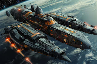 create spaceship concept art for you