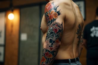 create super artistic tattoo designs in japanese style