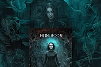 create a cinematic horror book cover for your novel