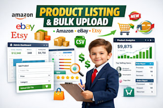 do amazon fba listing SEO ebay etsy product bulk listing CSV optimization