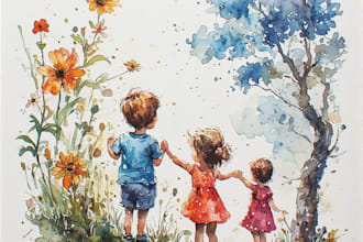 illustrate anything in watercolor style