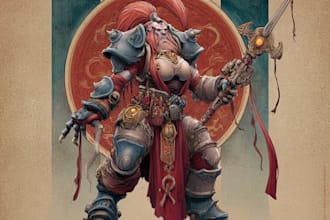 create epic warhammer 40k character art and design