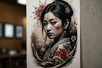 making a personalized japanese style tattoo design