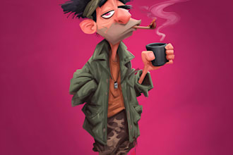 drawing cartoon portrait character