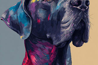 draw animal pop art of dog cat pet any portrait