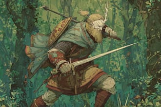 draw original dnd or rpg character art mpas party for you