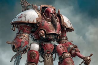 create cinematic warhammer 40k character artwork