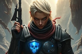 create fantasy, sci fi, character with hyperrealistic style