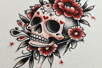 make a traditional or neo traditional tattoo design