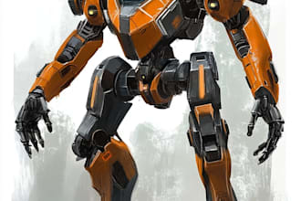 do anime style mecha robot illustrations