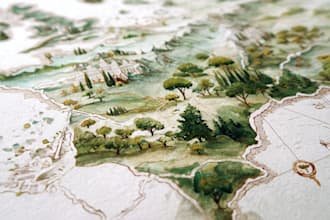 design elegant hand painted watercolor maps for events