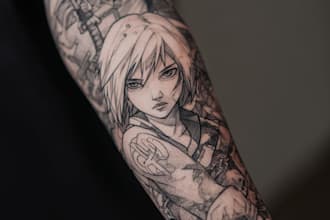 make anime tattoo design for you