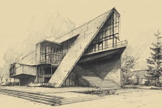 hand draw architecture and urban design sketches