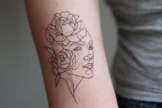 design a stunning minimalist lineart tattoo for you