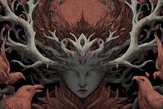 draw dark art illustration with engraving style