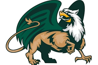 make wonderful griffin king mascot logo design for your brand
