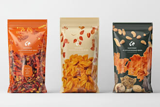 design 3d coffee packaging, coffee bag, label and 3d coffee