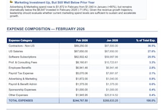detailed financial analysis and dashboard