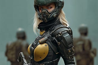 create epic star wars and sci fi character art
