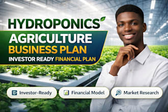 hydroponics agriculture business plan investor ready financial plan pitchdeck