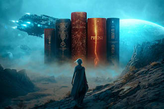 create a futuristic cyberpunk sci fi book cover design