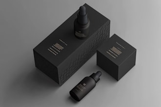 create modern product packaging design and custom box design