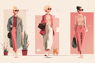create stylish flat vector illustrations