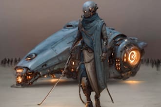 draw epic sci fi star wars character art