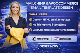 design custom htm mailchimp email template woocommerce newsletter email template