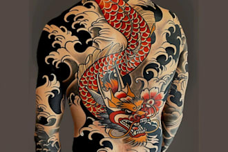 make a traditional japanese irezumi tattoo