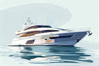 creat vector ilustration of boat, yacht, or any vehicle