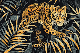 illustrate animal or botanical linocut based on your request