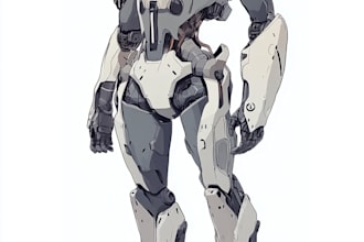 create anime style mecha robot illustrations
