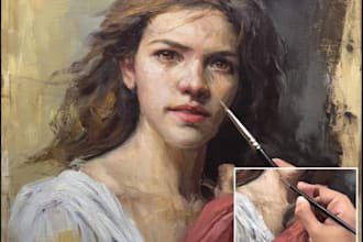 do professional hand drawn portrait oil painting on canvas