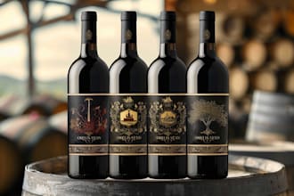 do professional and print ready wine label design