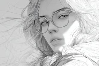 draw line art and sketch illustration in digital art